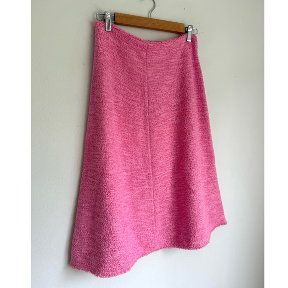 New Zara Tweed A-Line Midi Skirt in Pink - Picture 4 of 8